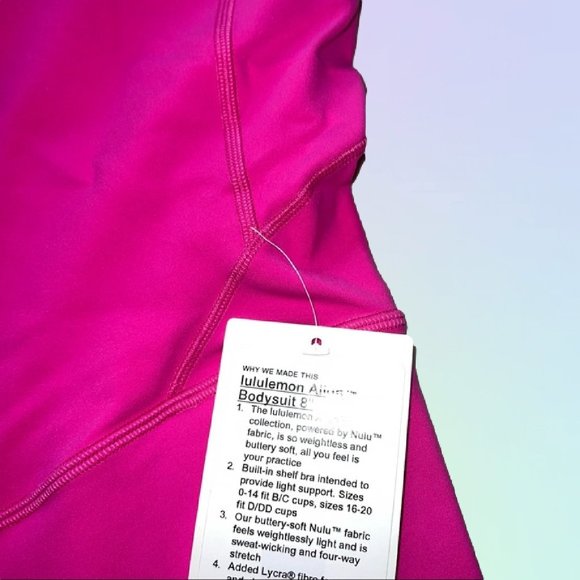 💕Lululemon Align Bodysuit Onesie 8" sonic pink SNCP NWT Size 2💕 - Picture 4 of 7
